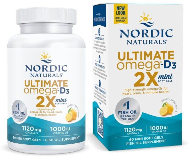 Nordic Naturals Ultimate Omega 2X Mini, Lemon, 60 Count