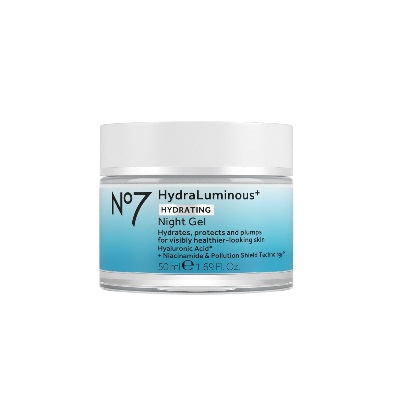No7 HydraLuminous Hydrating Night Gel Moisturizer, 1.69 fl oz