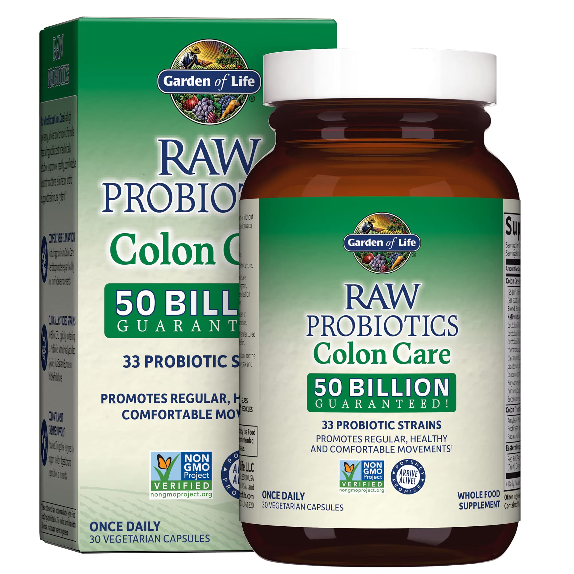 Garden of Life Raw Probiotics Colon Care, 30 Capsules
