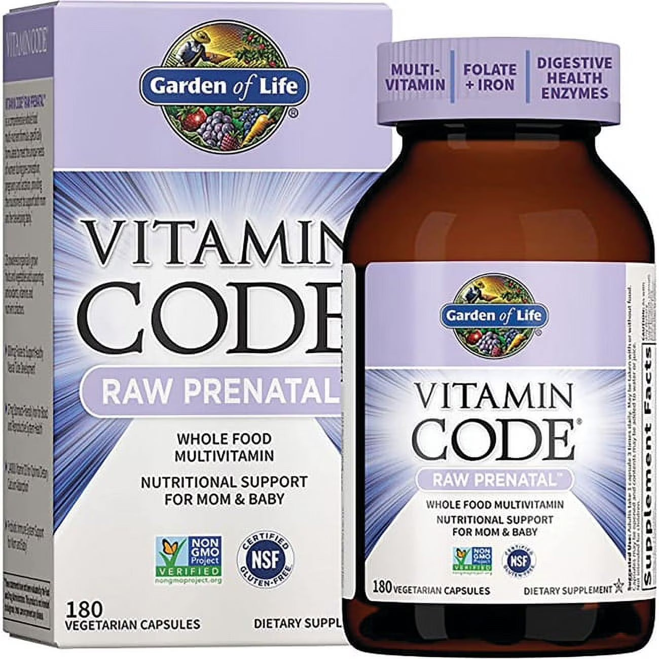 Garden of Life Vitamin Code Raw Prenatal, 180 Count