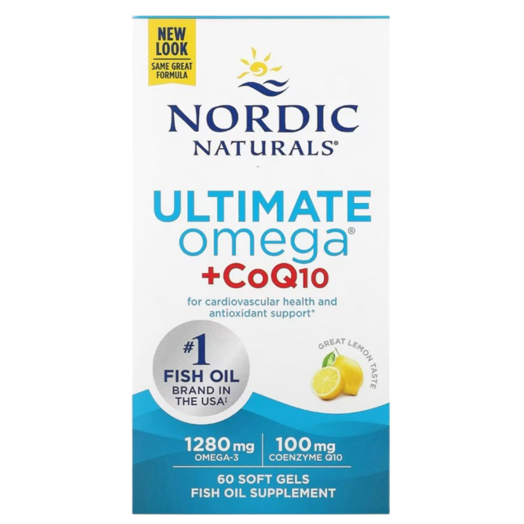 Nordic Naturals Ultimate Omega + CoQ10, Lemon, 60 Soft Gels