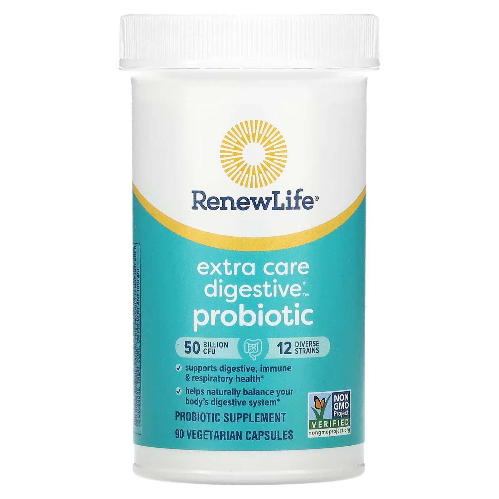 Renew Life Extra Care Digestive Probiotic 50 Billion CFU, 90 Capsules